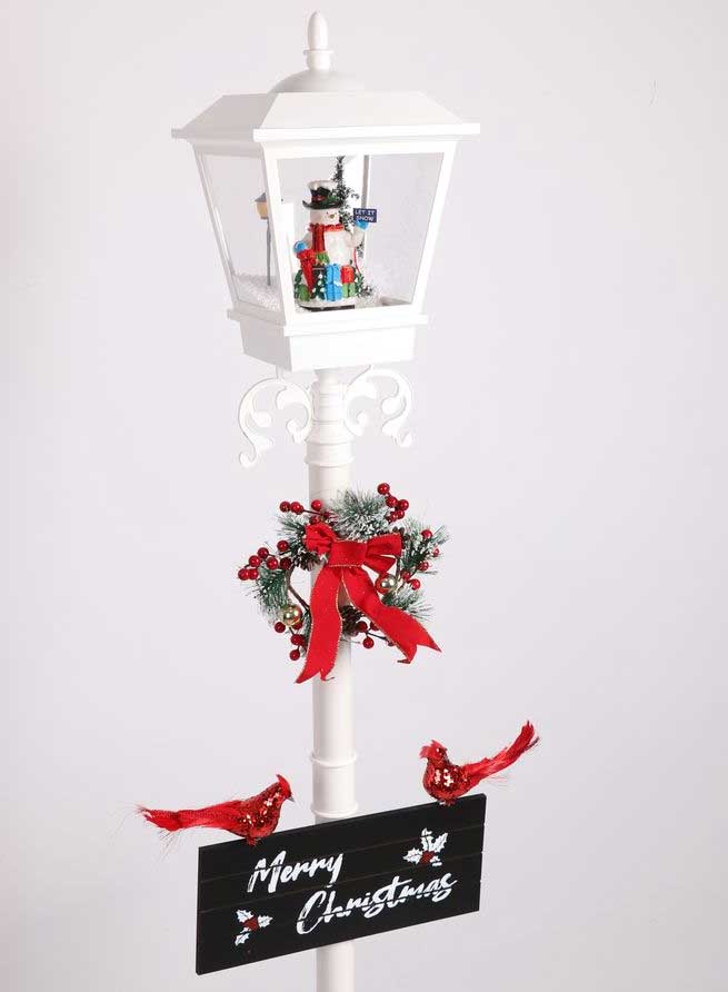 LED Novogodišnja Ulična Lampa Sa Sneškom i Melodijama 180 cm White - dodatni pogled