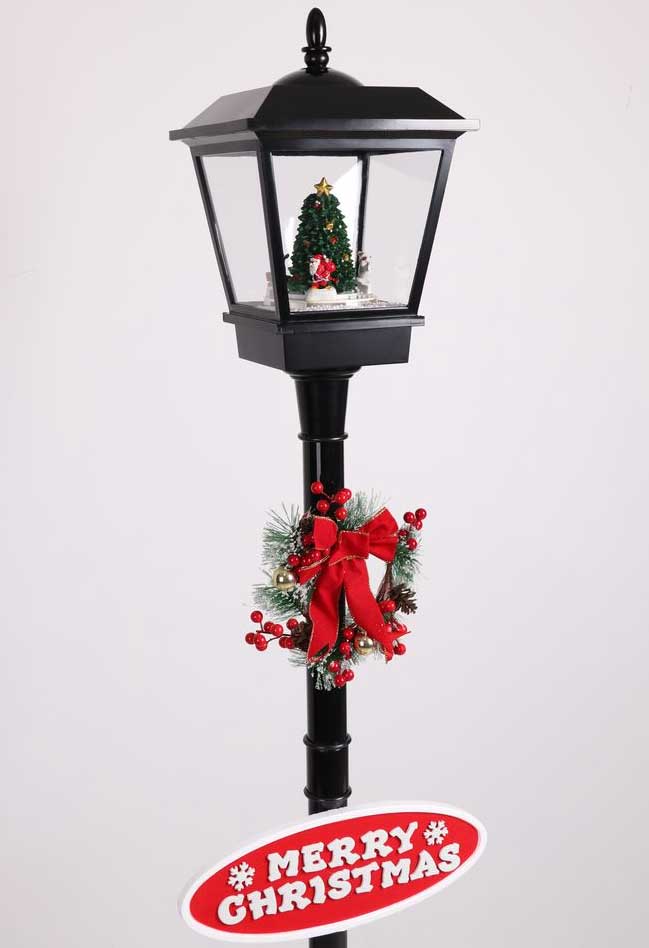 LED Novogodišnja Ulična Lampa Sa Jelkom i Melodijama 180 cm Black - dodatni pogled