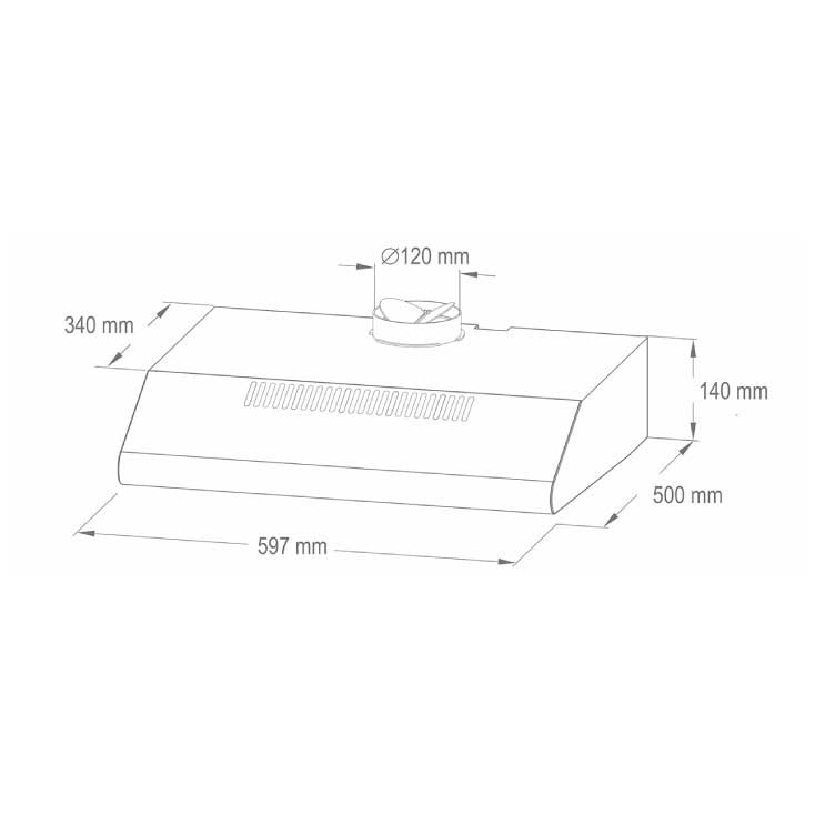 Home Kuhinjski aspirator sa dva motora i ugljenim filterima Hurricane Black - dodatni pogled