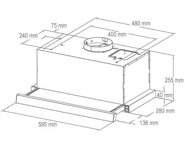 Home Kuhinjski aspirator sa alu i ugljenim filterima Twister Black - dodatni pogled