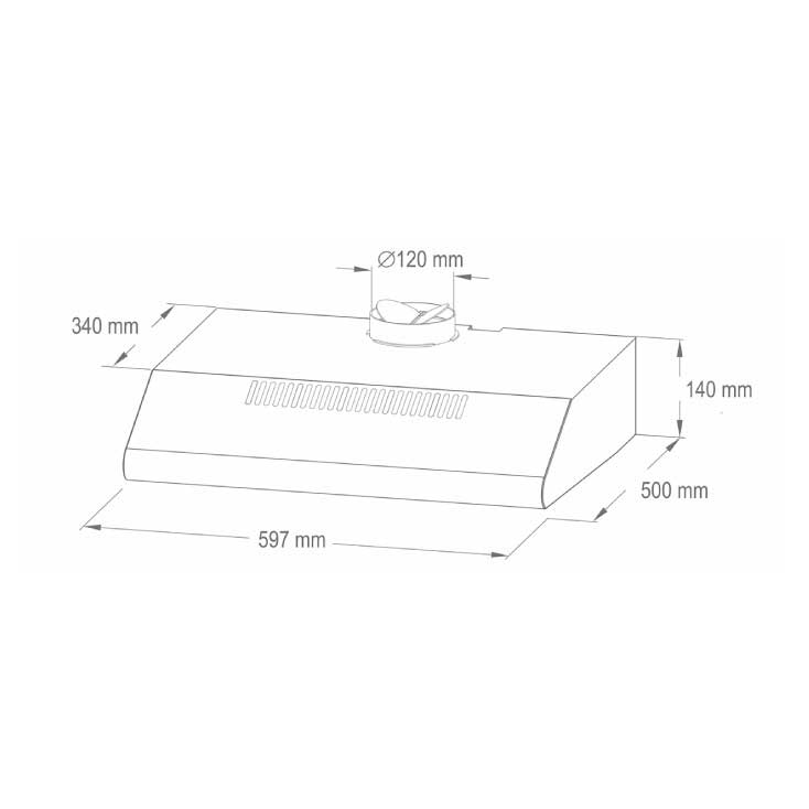 Home Kuhinjski aspirator sa alu i ugljenim filterom Tornado Black - dodatni pogled