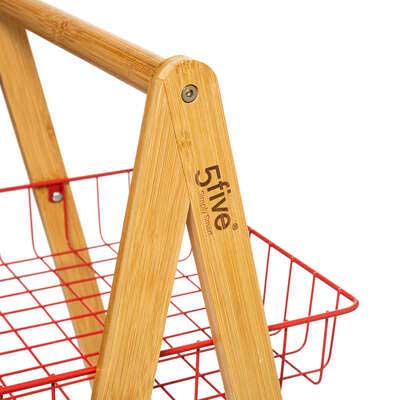 Kuhinjska Polica Merdevine Sa Točkićima Crvene Žice - dodatni pogled