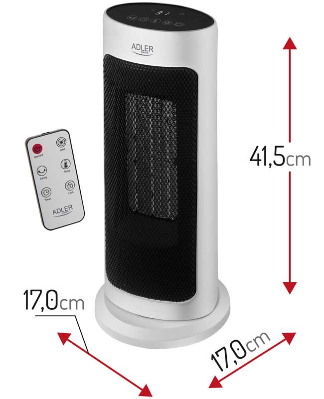 Stubna grejalica sa ventilatorom i daljinskim upravljačem 2kW Adler 7738 - dodatni pogled