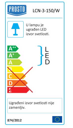 Zidna LED lampa Strela 150cm 50W LCN-3-150/W - dodatni pogled