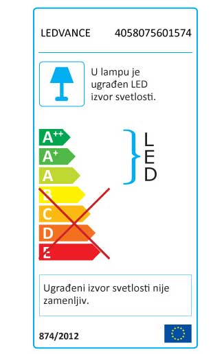 Vodootporna zidna LED lampa Strela 60cm 18W Ledvance Hladno bela - dodatni pogled