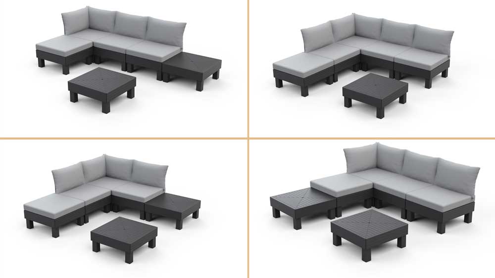 Modularna garnitura za dvorište ili terasu Keter Cantara Graphitte - dodatni pogled