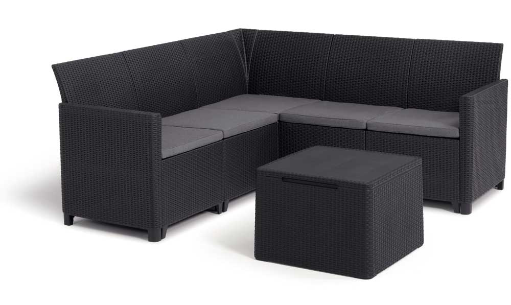 Ugaona garnitura za dvorište ili terasu Sa Box stolom Keter Marie 5 Graphitte - dodatni pogled