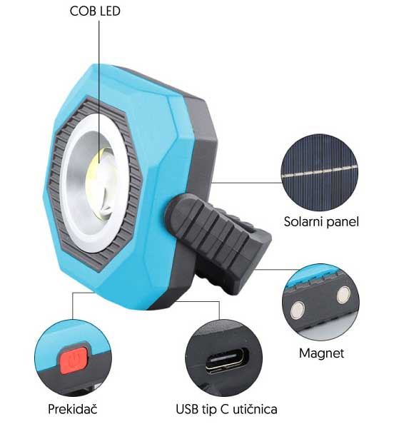 LED Lampa sa punjivom baterijom PL6206 - dodatni pogled