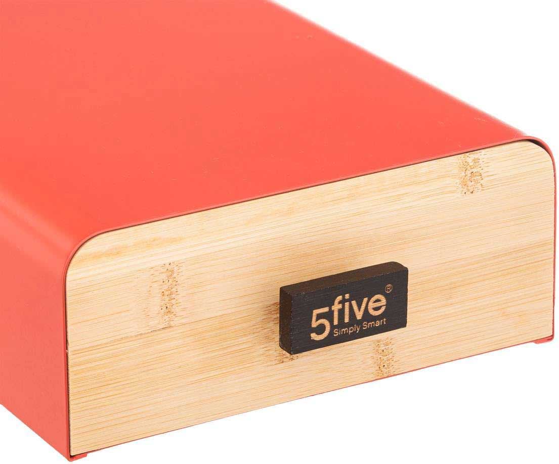 Crvena Metalna Kutija Sa Drvenom Fiokom Za Kapsule Kafe 5five Simply Smart - dodatni pogled