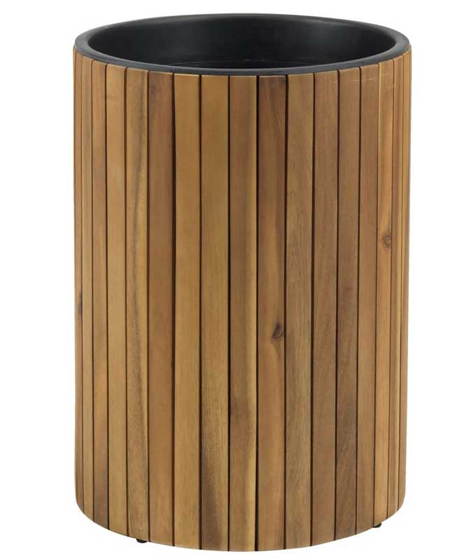 Visoka saksija za cveće od drveta bagrema V43cm - dodatni pogled