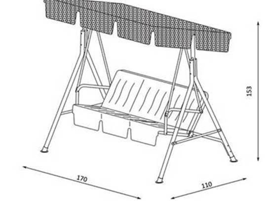 Baštenska Ljuljaška Trosed Siva - dodatni pogled