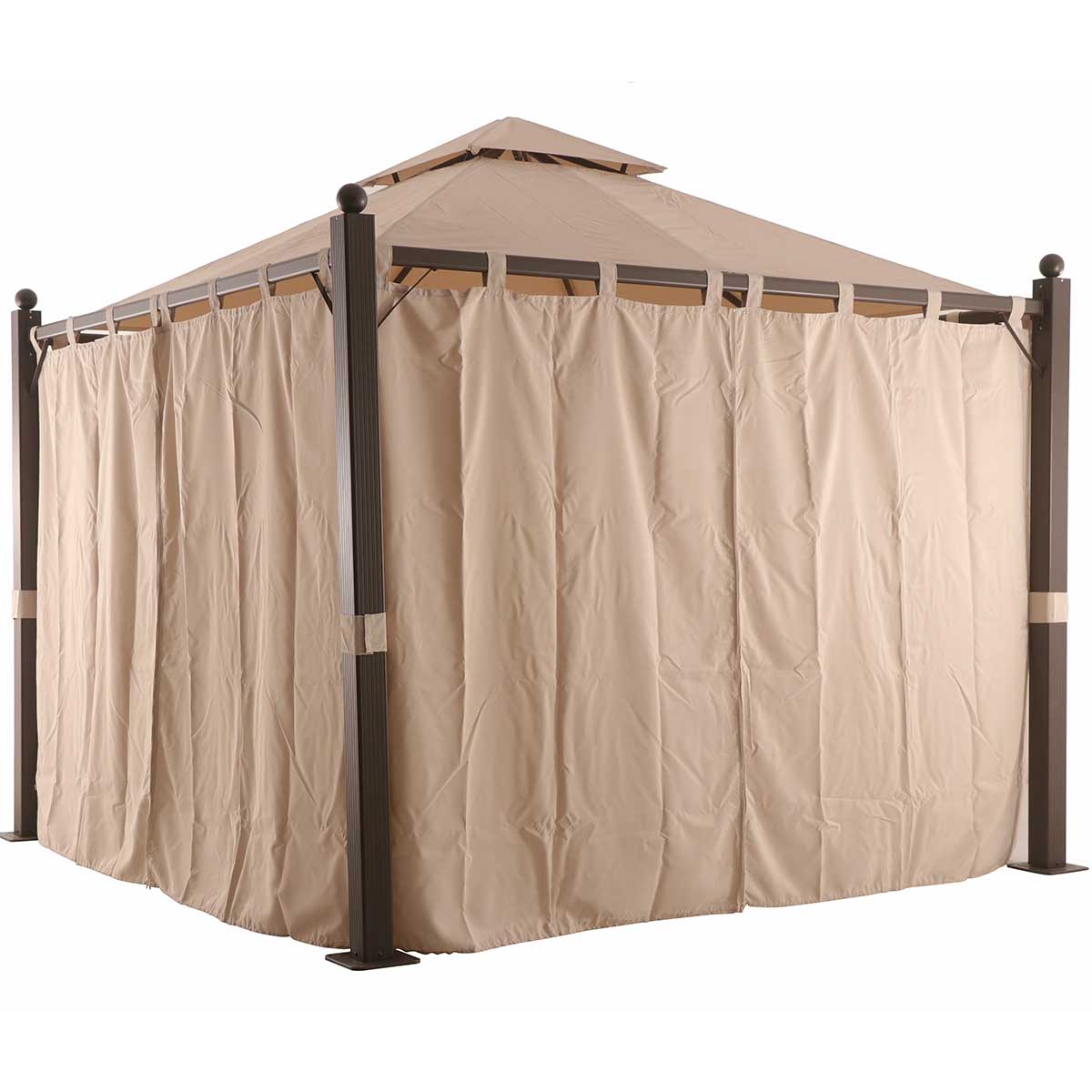 Paviljon Za Dvorište 3 x 3 m Sa Zavesama - Gazebo Fedora - dodatni pogled