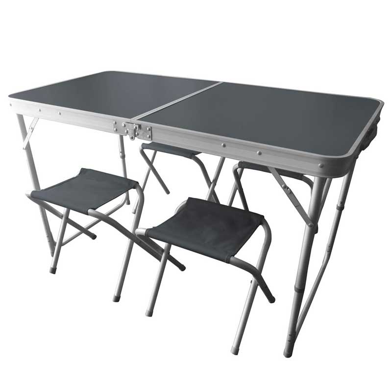Sklopiva prenosiva garnitura za kampovanja i izlete Sto sa četiri stolice - dodatni pogled