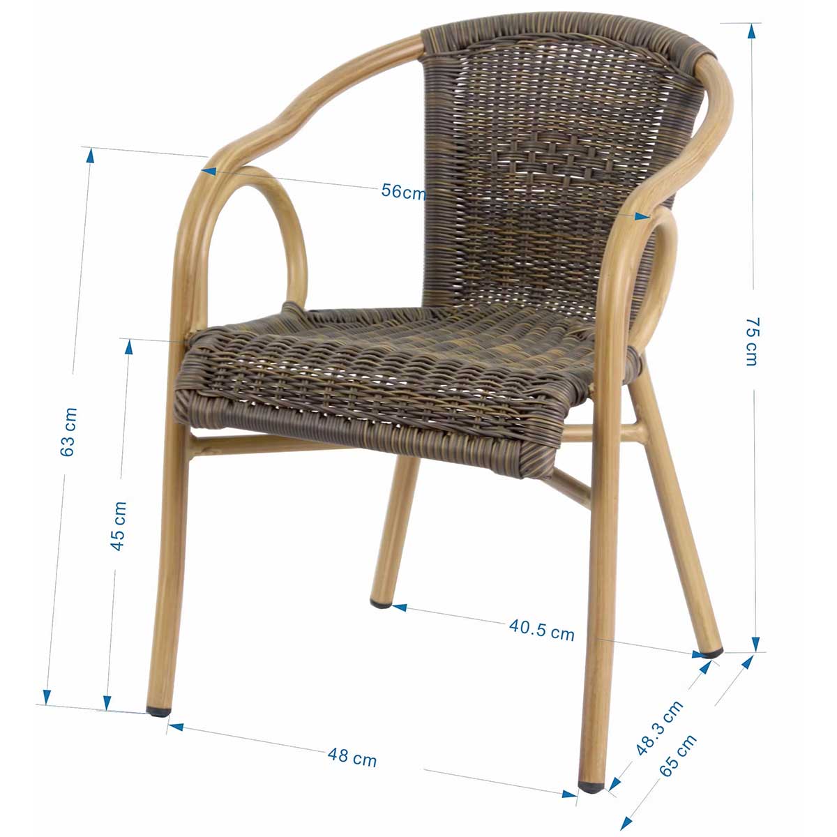Baštenska Stolica - Aluminijum i Ratan - Savršen Dizajn, Superioran Kvalitet - dodatni pogled