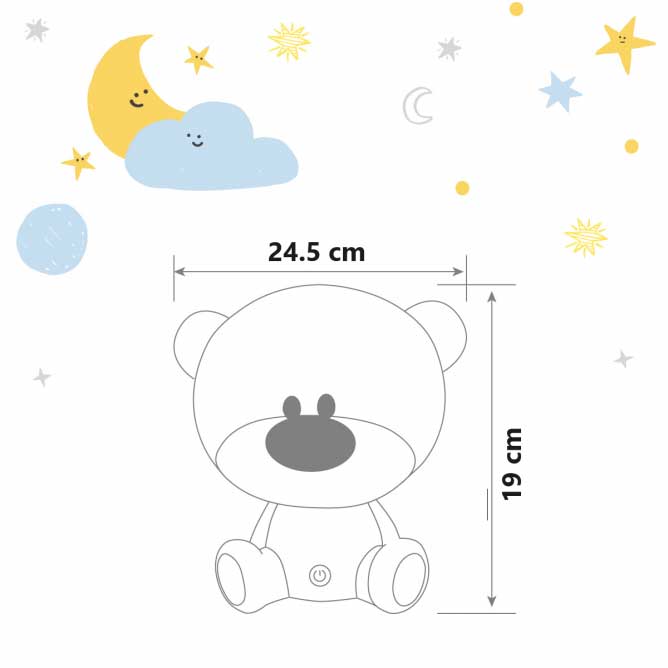 Dečija lampa sa podesivim RGB LED svetlom Bear Pink - dodatni pogled