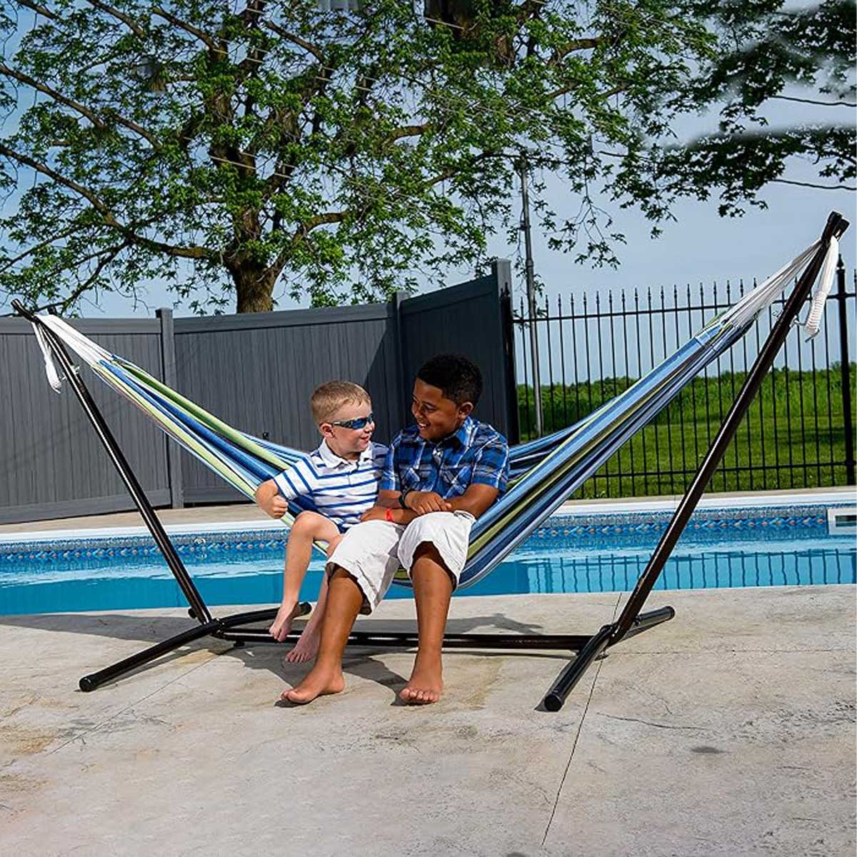 Viseća Ležaljka Sa Postoljem od Čelika - dodatni pogled