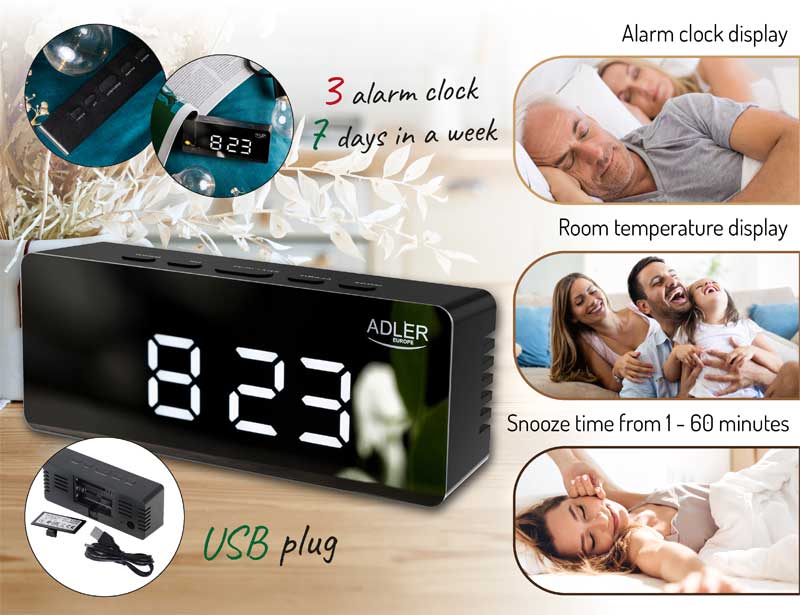Digitalni budilnik sa termometrom Adler AD 1189B - dodatni pogled