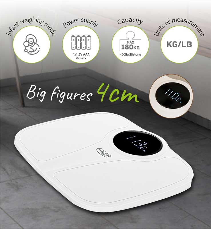 Digitalna telesna vaga sa režimom za merenje beba 180kg Camry CR 8171w - dodatni pogled