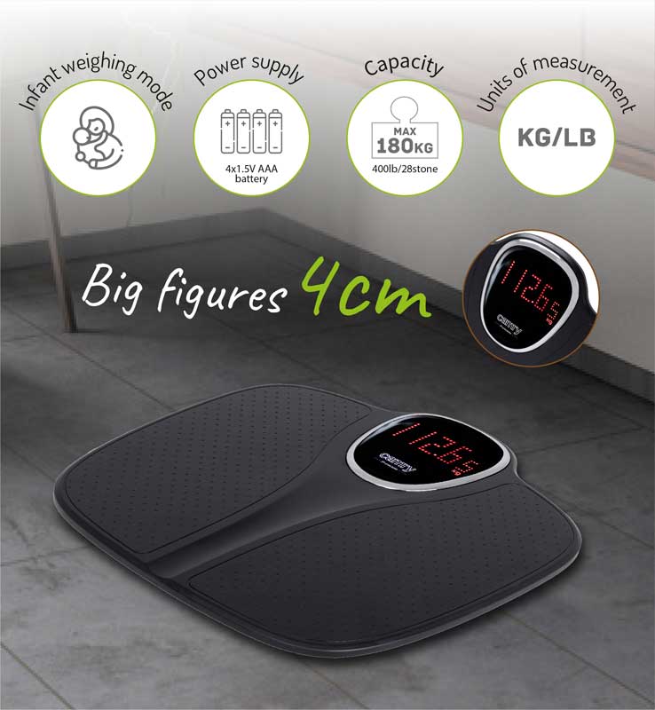 Digitalna telesna vaga sa režimom za merenje beba 180kg Camry CR 8171b - dodatni pogled
