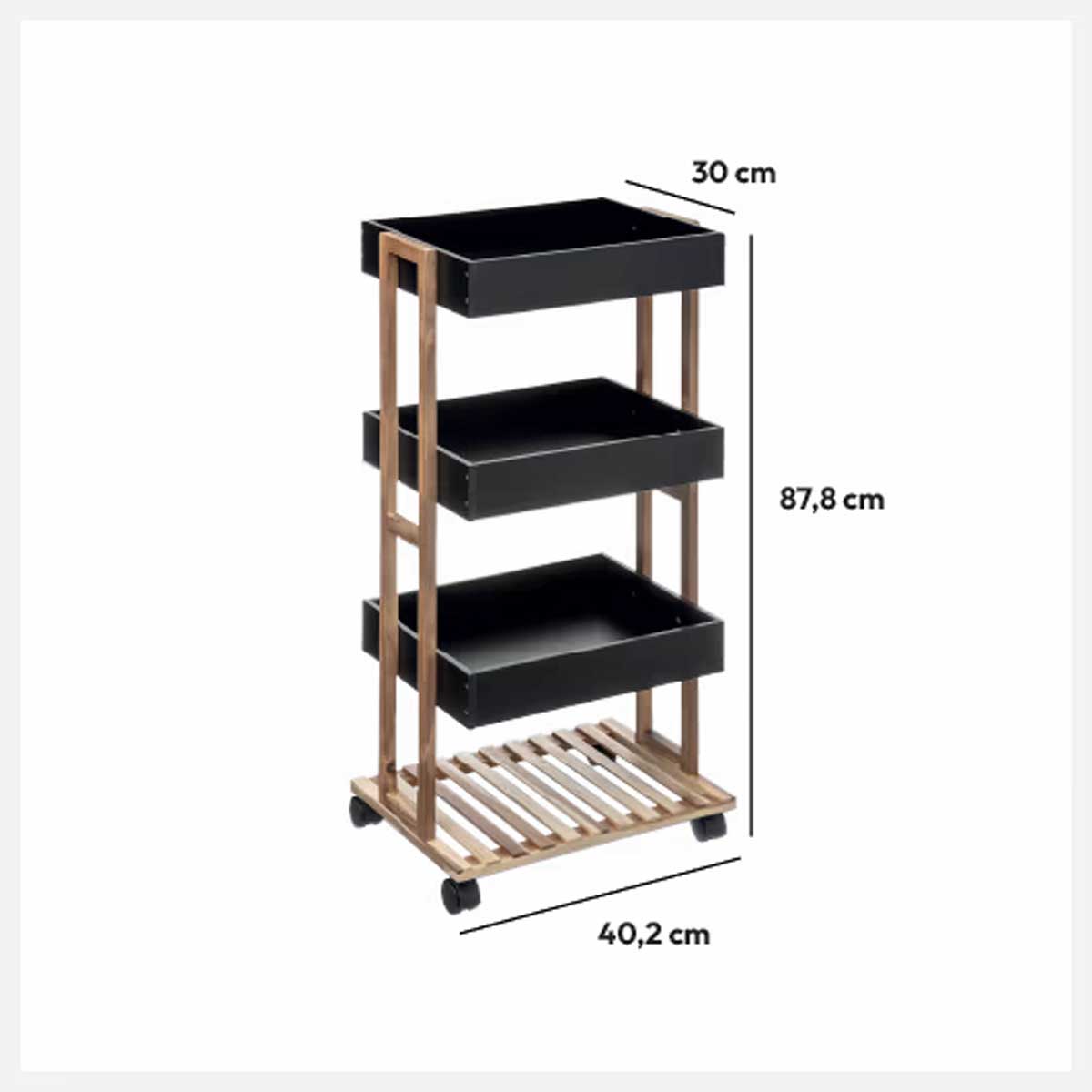 Polica - Kolica Za Odlaganje i Serviranje,- crni bagrem Natureo 5Five Simply Smart - dodatni pogled