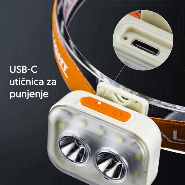 Punjiva LED baterijska lampa sa trakom za nošenje na glavi YW17417-3776 - dodatni pogled