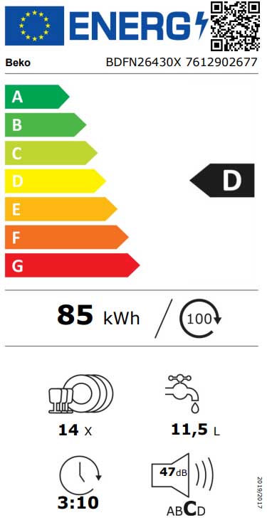 Beko Sudo mašina 14 kompleta BDFN 26430 X - dodatni pogled