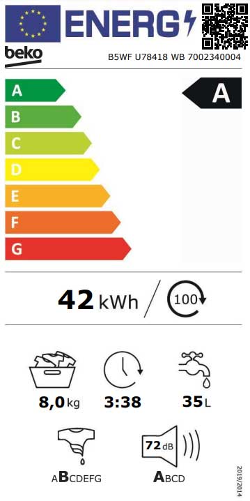Mašina za pranje veša 8kg Beko B5WF U 78418 WB ProSmart inverter - dodatni pogled