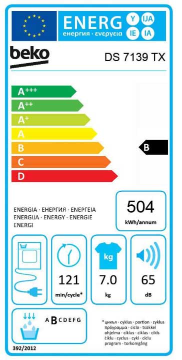 Mašina za sušenje veša Beko DS 7139 TX - dodatni pogled