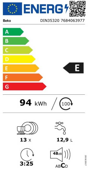 Ugradna mašina za pranje sudova 13 kompleta Beko DIN 35320 - dodatni pogled