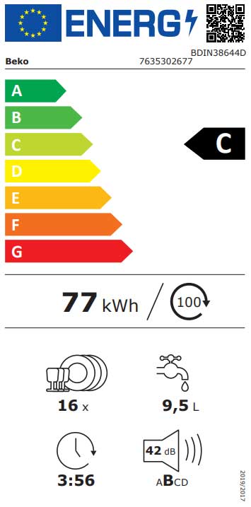 Ugradna mašina za pranje sudova 16 kompleta Beko BDIN 38644 D - dodatni pogled