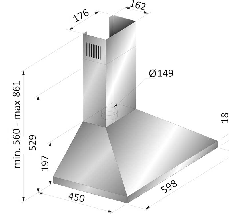 Kuhinjski aspirator Beko HCP 61310 I - dodatni pogled