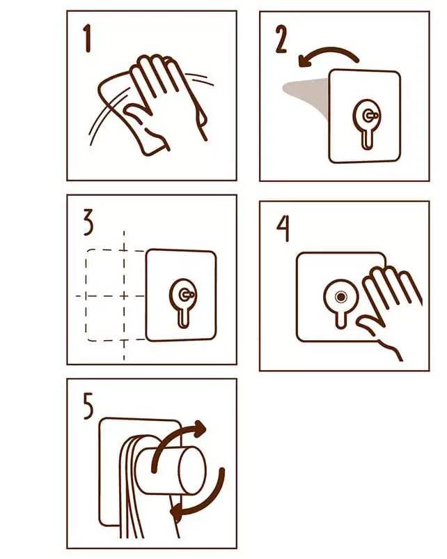 Samolepljivi Nosač Za Peškire Bambus i Eko Koža - Montaža Bez Bušenja Black - dodatni pogled