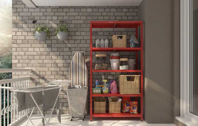 Montažna metalna polica sa 5 nivoa Nosivost 400kg 40570 - dodatni pogled