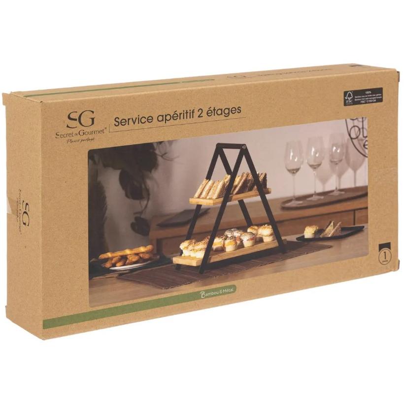 Stalak Etažer Za Posluzenje Na Dva Nivoa Pavougaoni Secret De Gourmet - dodatni pogled
