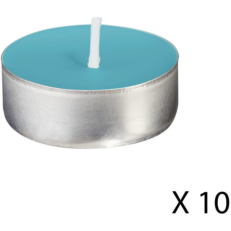 Atmosphera Set Sveca 30kom, Dim 3,7x1,3cm Vosak Svetlo Plava Cvet Tiare - dodatni pogled