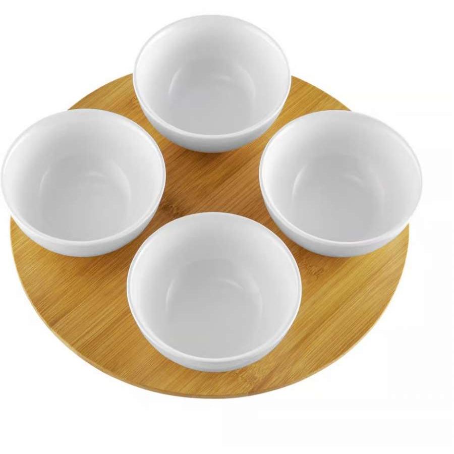 Dajar Porcelanski set 4 ovalne činije sa daskom od bambusa DJ45576 - dodatni pogled