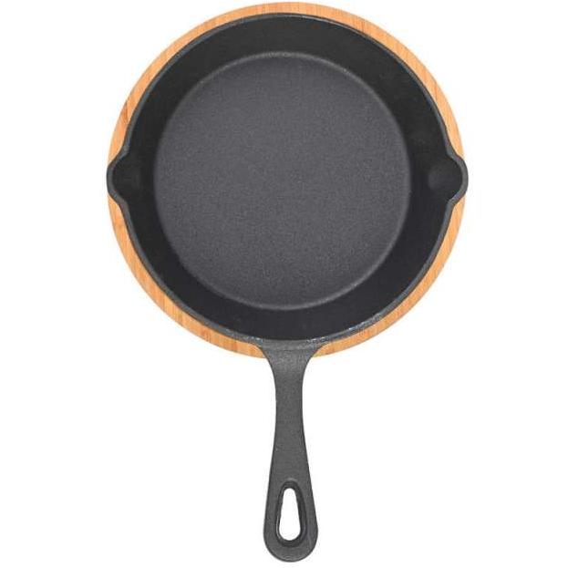 Estia Mali tiganj od livenog gvožđa sa podmetačem od bambusa ES01-18672 - dodatni pogled