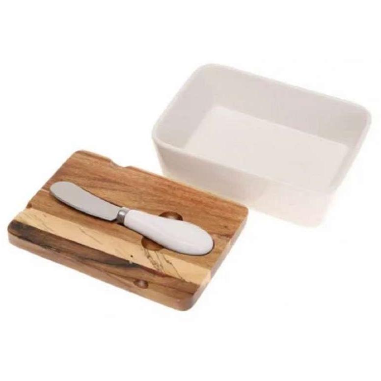 Kassel Porcelanska posuda za puter sa nožem za mazanje - dodatni pogled