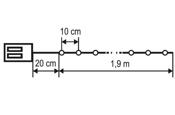Dekorativne lampice na baterije 20 hladno belih LED dioda ML26WH - dodatni pogled