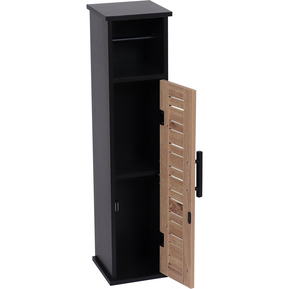 Tendance Držač Toalet Papira Sa Policom Bergen 18x18x75 Cm Mdf Crno Wood - dodatni pogled