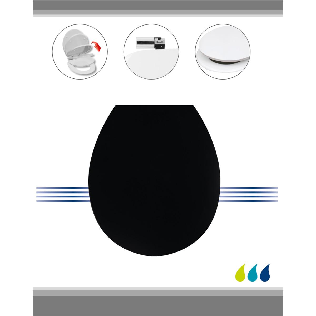 Tendance Wc Daska Mdf Sa Metalnim Okovima Soft Close 37,5x46 Cm Crna - dodatni pogled