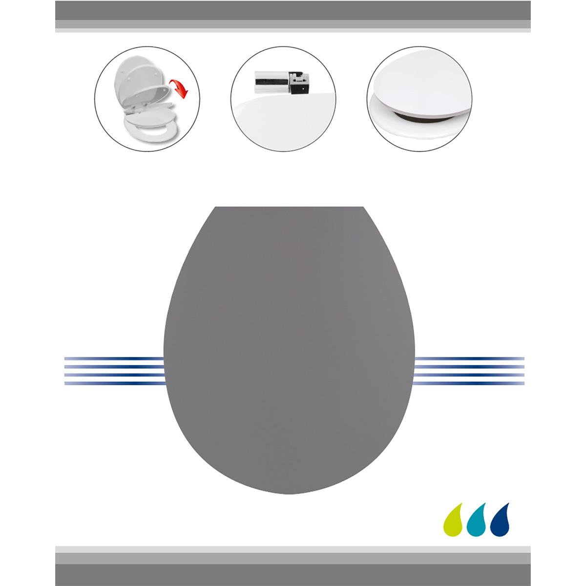 Tendance Wc Daska Mdf Sa Metalnim Okovima Soft Close 37,5x46 Cm Siva - dodatni pogled