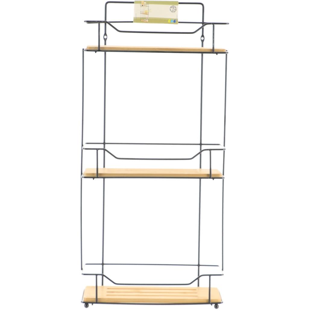 Tendance Trostruka Polica Za Kupatilo 57x26,5x11,5cm Bambus Mat Crna - dodatni pogled