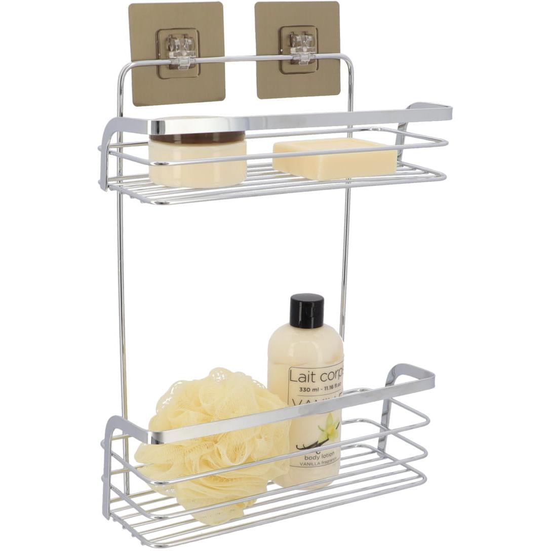 Tendance Žičane Polica 11x26,4x39,5xm Na Dva Nivoa Na Lepljenje Hrom - dodatni pogled