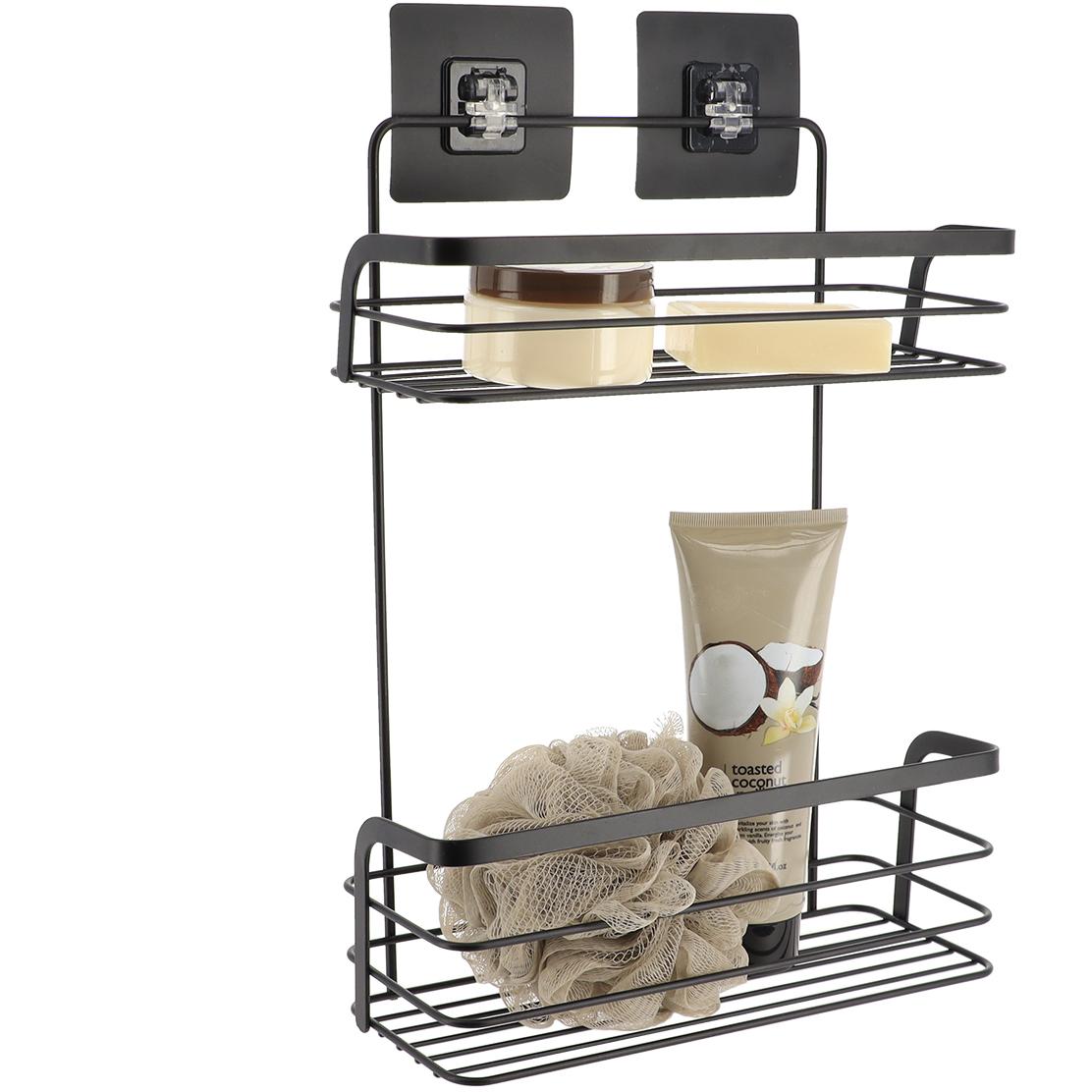 Tendance Zidna Žičana Polica Dvostruka Samolepljiva 3m 26,4 X 11 X 39,5 Metal Crna - dodatni pogled