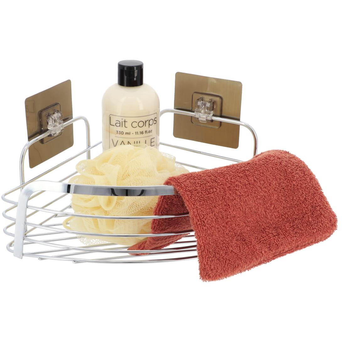 Tendance Žičana Ugaona Polica 22,5x22,5x14cm Na Lepljenje Hrom - dodatni pogled