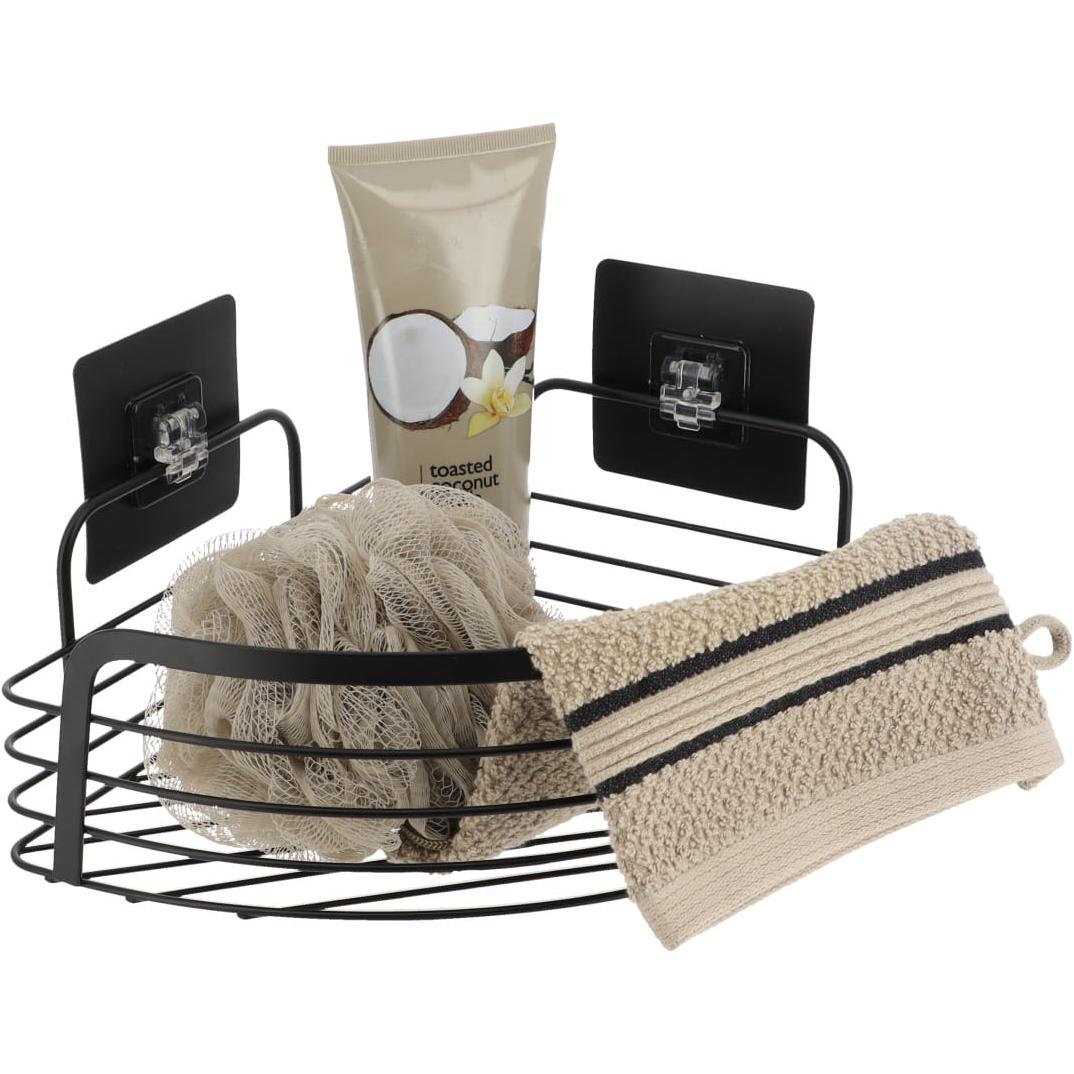 Tendance Ugaona Žičana Polica Samolepljiva 3m Metal Crna - dodatni pogled