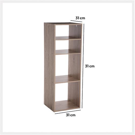 Five Polica Sa 4 Nivoa 34.5 x 32 x 100.5 Drvo Natural - dodatni pogled