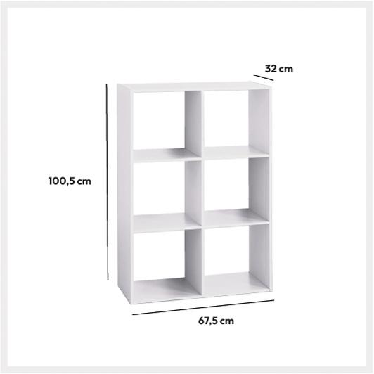 Five Polica Sa 6 Nivoa 67.6 x 32 x 100.5 cm Drvo Bela - dodatni pogled