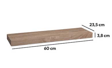 Five Zidna Polica 60 x 23.5 x 3.8 cm Mdf/drvo Natural - dodatni pogled